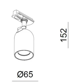 Bullet 2 meter spottskinne med 4 spotter 1T GU10 - Pure white