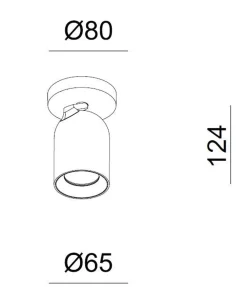 Bullet K1 tak/veggspot GU10 - Hvit