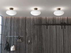 Bullo taklampe XL 38 cm IP21 - Messing/Opal glass