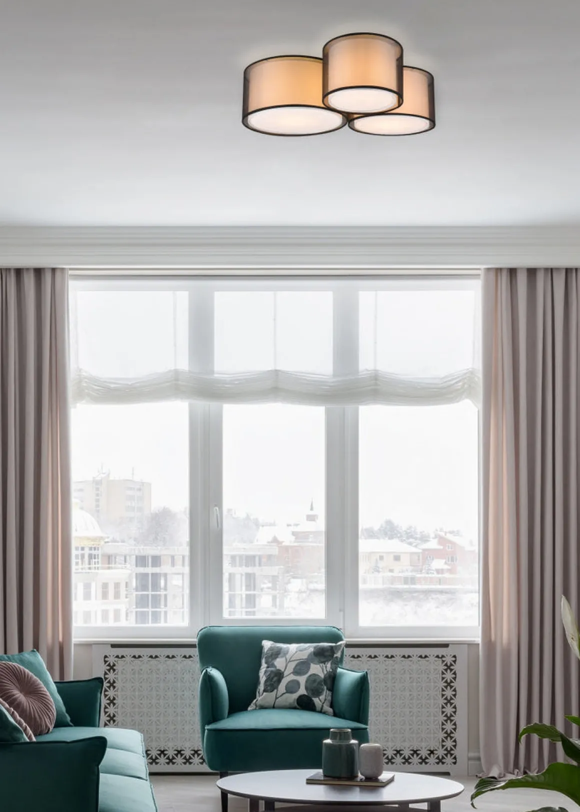 Burton taklampe 3 lys - Svart