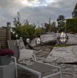 Cage lysslynge utendørs med 8 lys IP44 - Svart