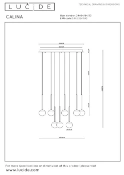 Calina takpendel 12 x 7,7W 2560 Kelvin - Dimbar