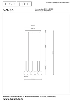 Calina takpendel 5 x 8,2W 2560 Kelvin - Dimbar