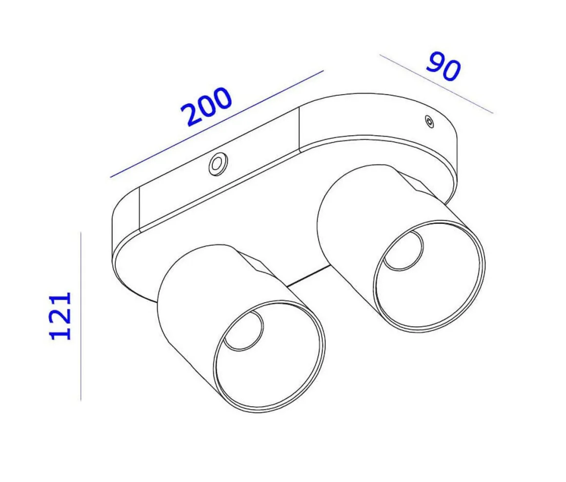 Calvi K2 takspott 2 x 8W 2700 Kelvin - Dimbar