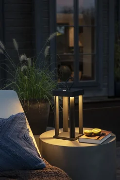 Cannes lanterne bord/gulv IP54 oppladbar - Svart