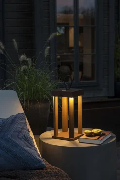 Cannes lanterne bord/gulv IP54 oppladbar - Rustfarget