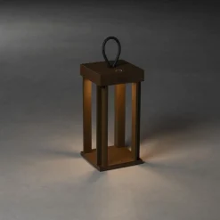 Cannes lanterne bord/gulv IP54 oppladbar - Rustfarget