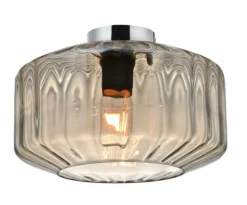 Cardigan taklampe - Krom/Konjakk farget