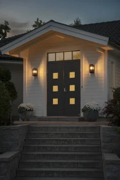 Carpi vegglampe utendørs H30 cm IP44 - Svart/Messing