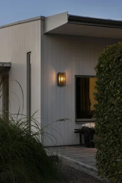 Carpi vegglampe utendørs H40 cm IP44 - Svart/Messing