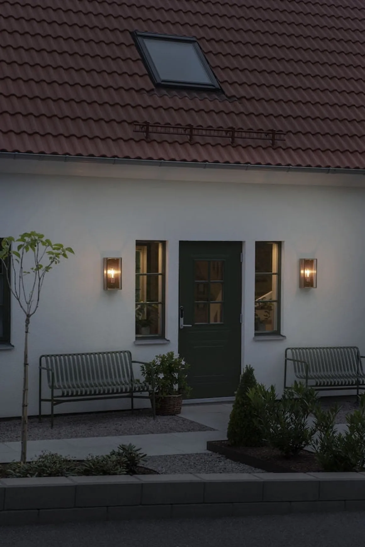 Carpi vegglampe utendørs H40 cm IP44 - Svart/Messing