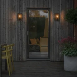 Carpi vegglampe utendørs IP44 - Svart/Klart glass