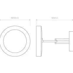 Catena sminkespeil 12,4W LED 3000K 5x forstørring IP44 - Polert Krom