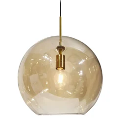 Chester takpendel 35 cm - Messing/Amberfarget glass