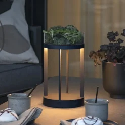 Chieti lanterne bord/gulv 25 cm IP54 oppladbar - Svart