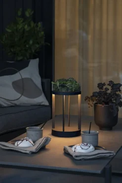 Chieti lanterne bord/gulv 25 cm IP54 oppladbar - Svart