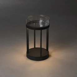 Chieti lanterne bord/gulv 25 cm IP54 oppladbar - Svart