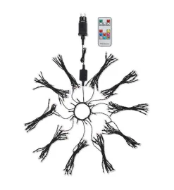 Choice ringslynge for utendørsbruk 2 meter 160 lys IP44 m/fjernkontroll - Flerfarget - Svart