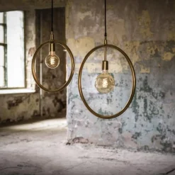 Circle taklampe 35 - Rå messing