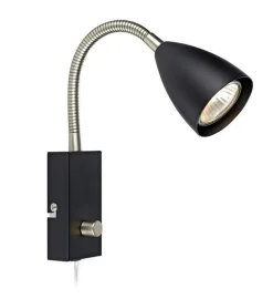Ciro flex vegglampe - Svart/stål - Svart / Stål