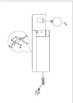 Combo vegglampe/nøkkelskap - Svart - Svart