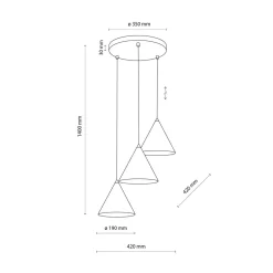 Cono rondell takpendel 3-lys