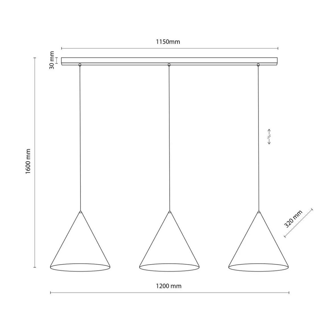 Cono takpendel 3-lys