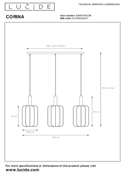 Corina takpendel 3-lys