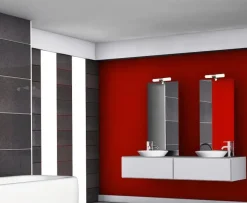 Cosenza dobbel baderomslampe med stikkontakt