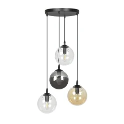 Cosmo rondell takpendel 4 lys - Svart/Multifarget