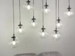 Cosmo takpendel 9 lys - Svart/Røykfarget