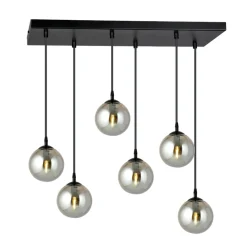 Cosmo takpendel 6 lys - Svart/Røykfarget