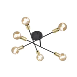 Cross taklampe 6 lys - Svart