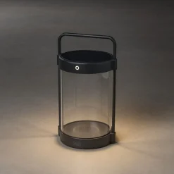 Crotone lanterne bord/gulv 30 cm IP54 oppladbar USB/Solcelle - Svart