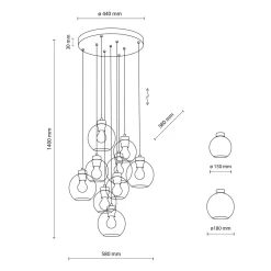 Cubus takpendel 9-lys