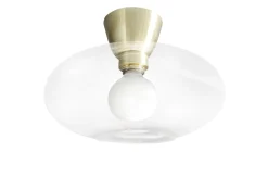 Cup 105 taklampe med glasskuppel 28 cm - Messingfarget/klart glass