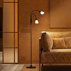 Cut dobbel gulvlampe - Svart/Hvit