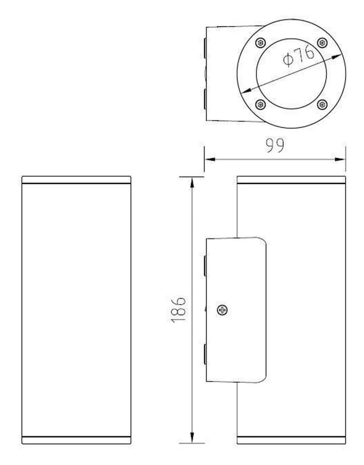Cylindro duo vegglampe opp/ned utendørs IP54 - Grafitt grå