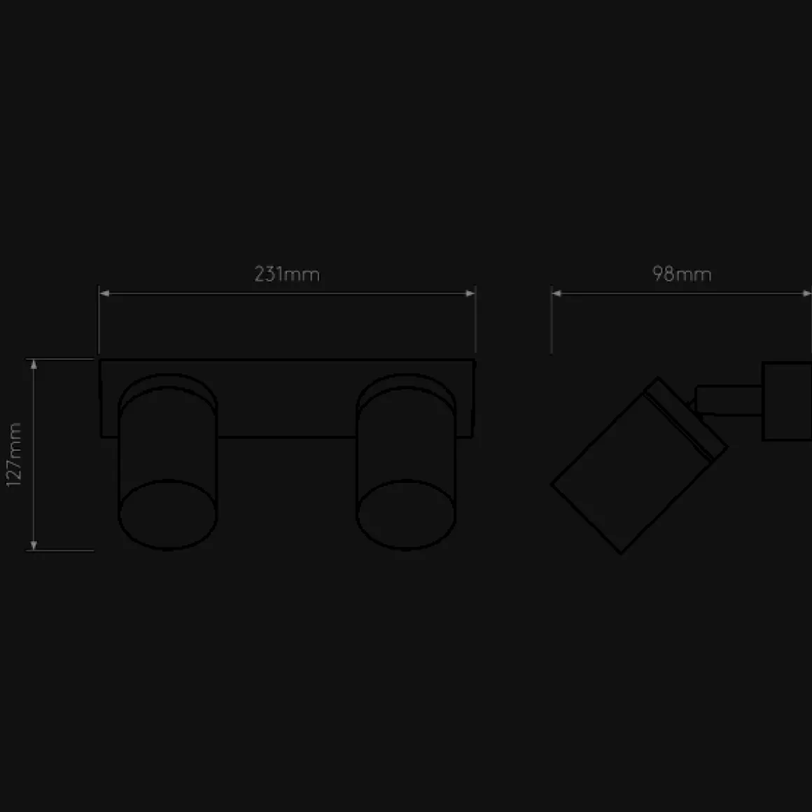 Dartmouth twin spot utendørs IP44
