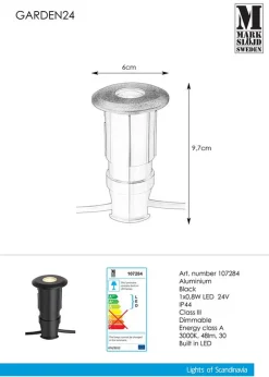 Decklight 0,8W - Garden 24 - Svart