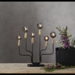 Decoration Globe smoke 95mm, dimbar E14 1,4W - Smoke