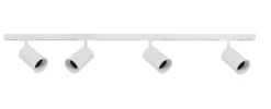 Designline Tube Pro komplett 1,9 meter spotskinne med 4 spotter GU10 - Hvit