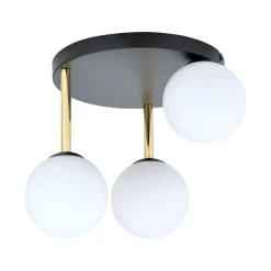 Dolce taklampe 3-lys - Svart/Opal/Gullfarget