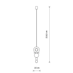 Drops wood E takpendel - Svart/Trefarget