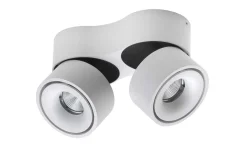 Easy W2100 Double takspot 2x10W 2700K Dimbar Hull for ledning - Hvit