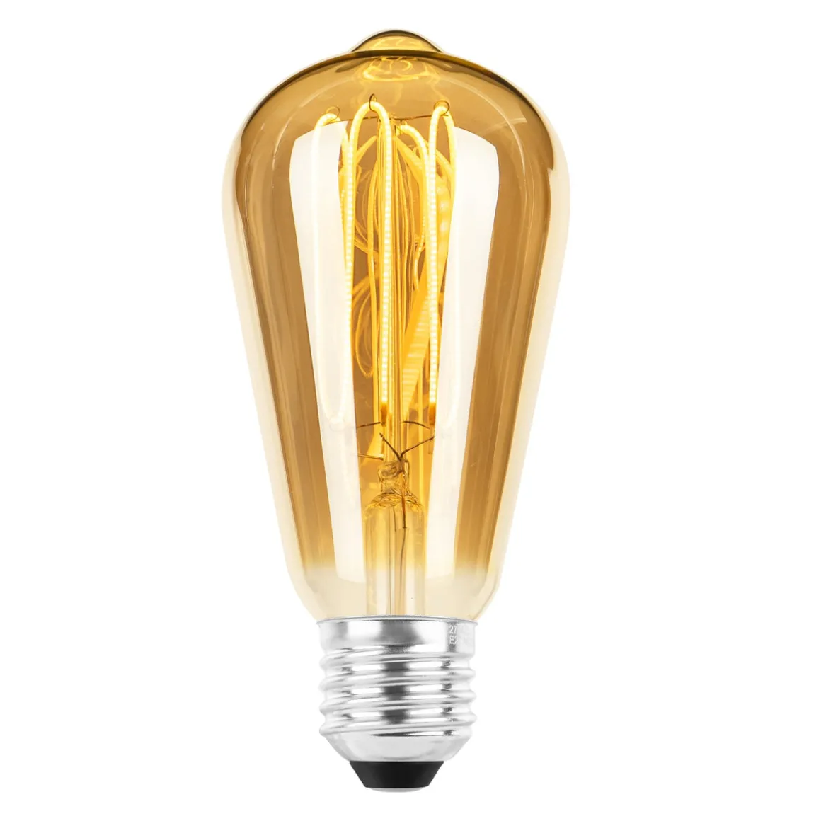 Ecolux E27 lantern ultra tynn spiral filament LED 4W 2200K 64 mm dimbar - Amber