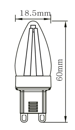 Ecolux Filament G9 3 watt 2700 Kelvin - Dimbar