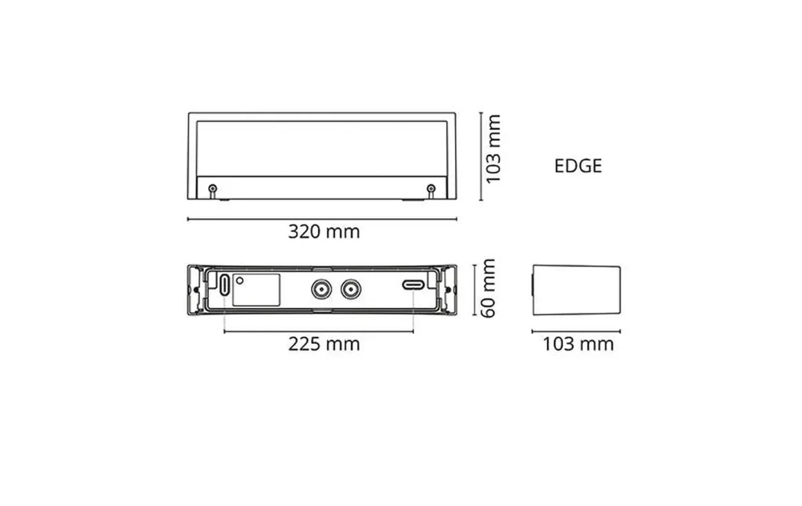Edge direct vegglampe ned 10W 2700 Kelvin dimbar IP65 - Grafitt