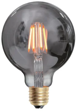 Edison E27 globe filament 4W 2200K 125 mm dimbar - Røykfarget