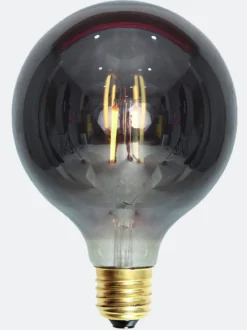 Edison E27 globe filament 6W 2200K 125 mm 3 step dim - Smoke